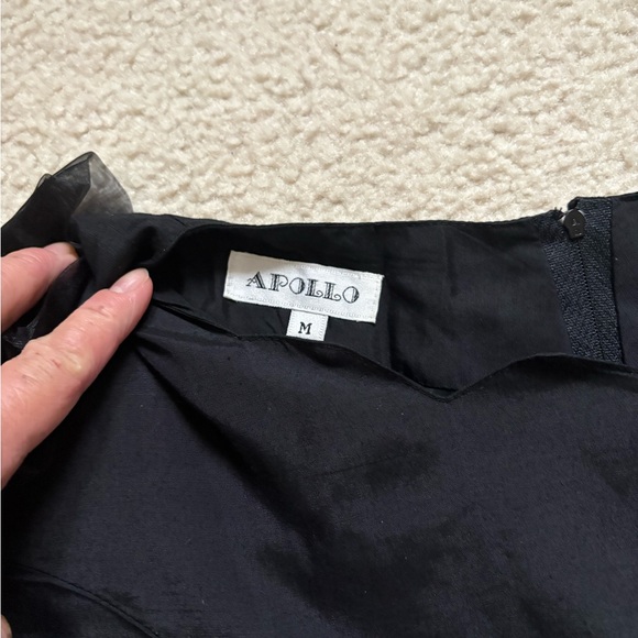 Vintage Apollo black whimsigoth fairy grunge taffeta dress, sz S (sz M juniors) - Picture 2 of 9